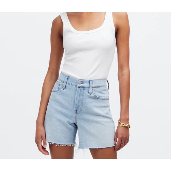 NWT Madewell The Perfect Vintage Jean Short in Fitzgerald Wash: Raw-Hem Size 23 - Picture 1 of 8
